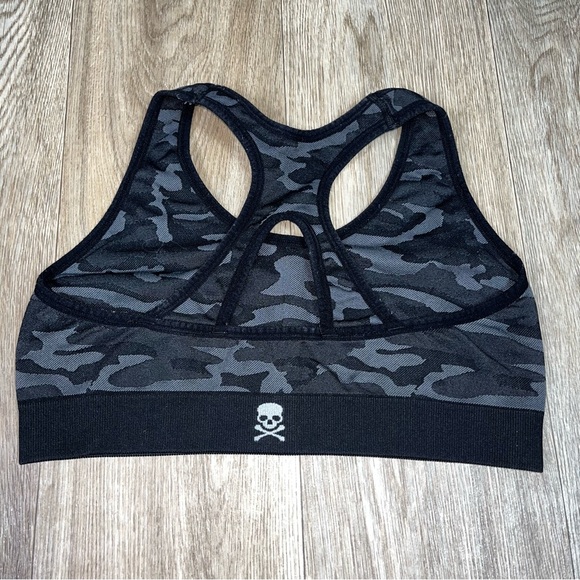 Soulcycle Camoflauge Gray Black Sports Bra Women’s medium - Picture 1 of 4